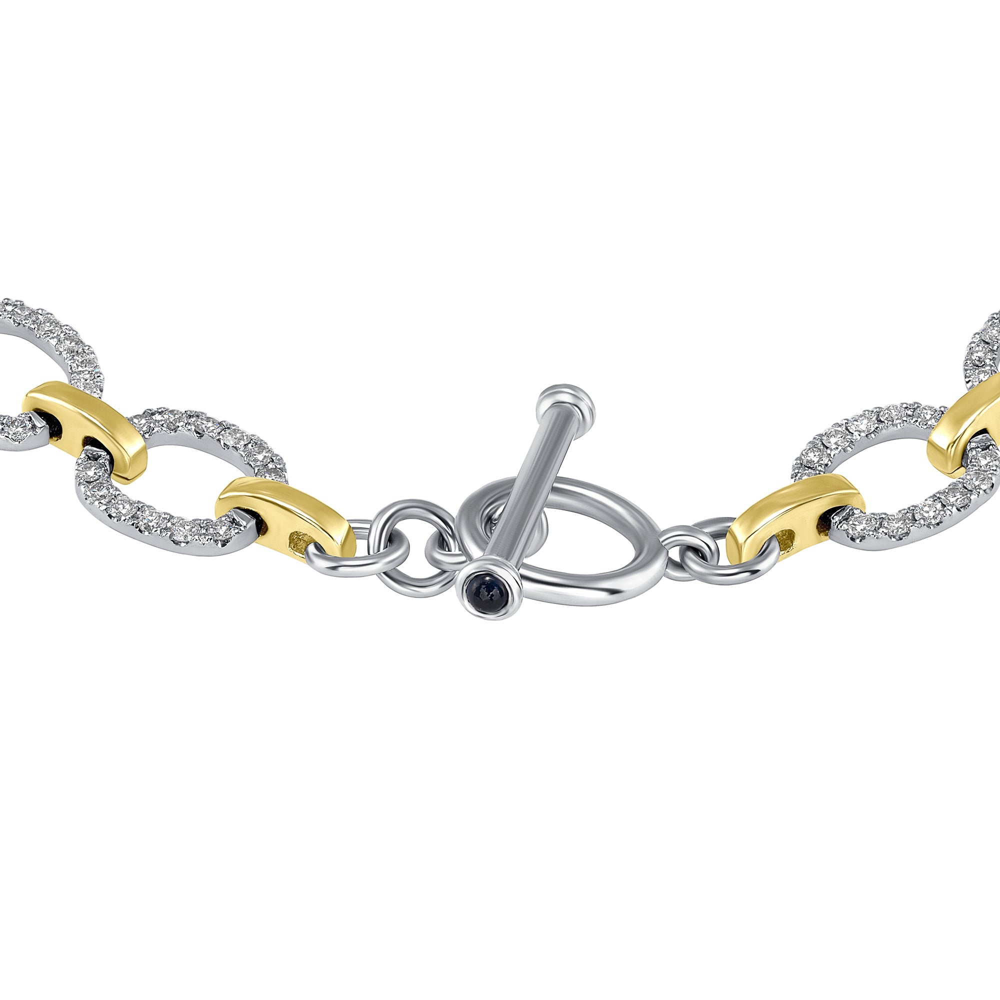 14K Gold Diamond Chain-Link Bracelet - Abtin & Company 