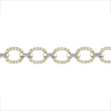 14K Gold Diamond Chain-Link Bracelet Two-Tone Bracelet - Abtin & Company 