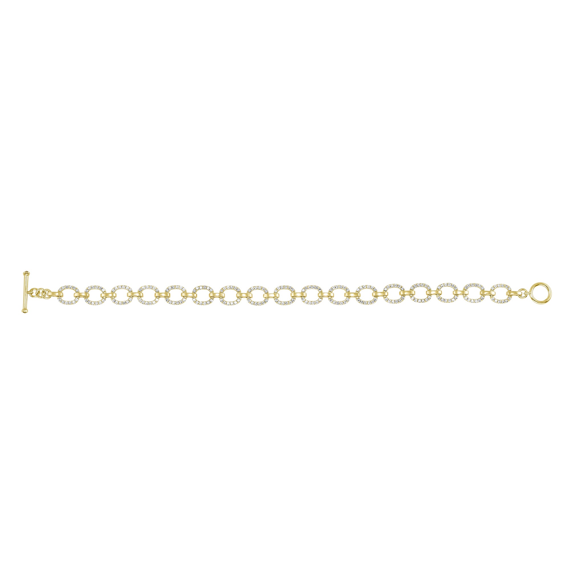 14K Gold Diamond Chain-Link Bracelet GGDBR-100.2Y-D,  Bracelet, Bracelet, Belarino