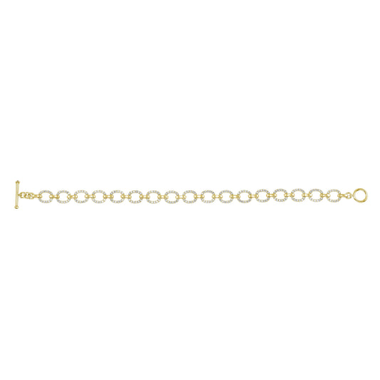 14K Gold Diamond Chain-Link Bracelet - Abtin & Company 