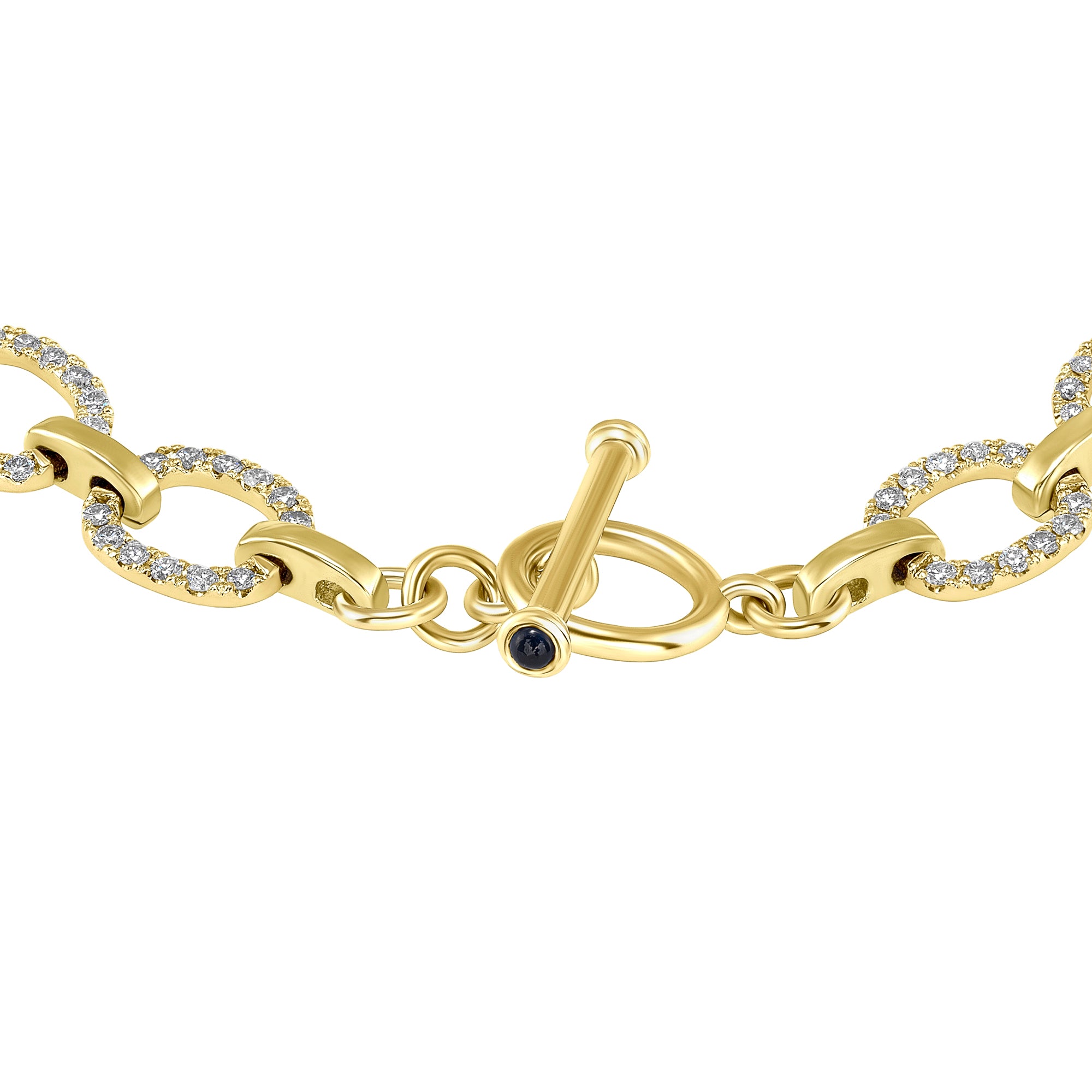 14K Gold Diamond Chain-Link Bracelet - Abtin & Company 