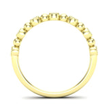 14k Gold Diamond Milgrain Bezel & Bead Stackable Ring Wedding Band - Abtin & Company 