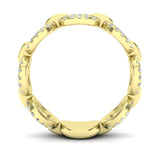 14k Gold Diamond Chain-link Ring Band - Abtin & Company 