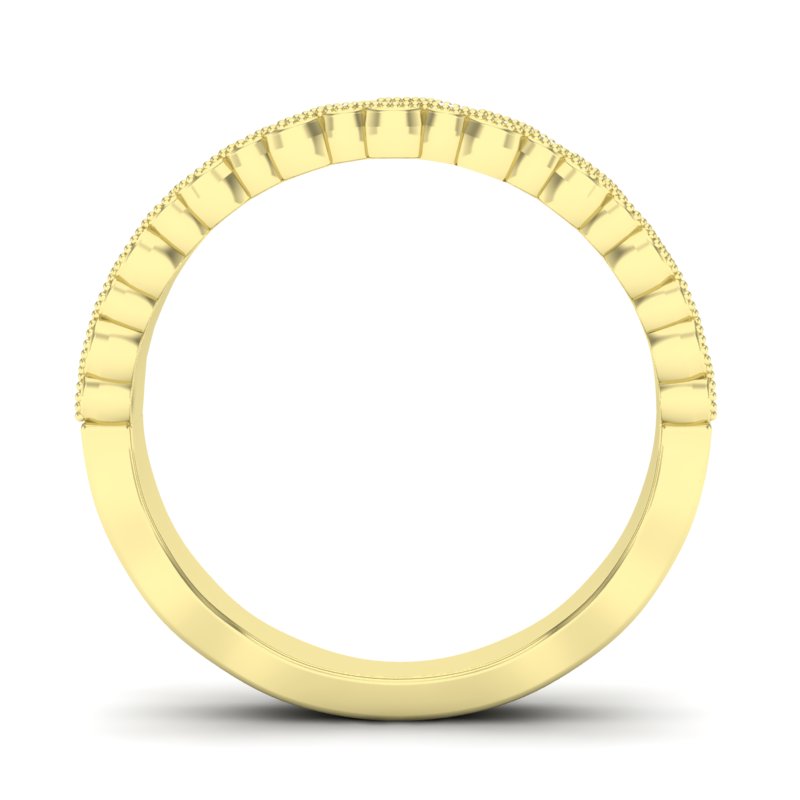 14k Gold Double Row Diamond Stackable Ring Wedding Band - Abtin & Company 