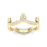 14k Gold Diamond Tiara Stackable Ring Wedding Band - Abtin & Company 