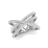 14K Gold Diamond Criss-Cross Ring - Abtin & Company 