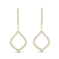 14k Gold Diamond Open Pear-shaped Drop Earring,  Earring, ABE-109.2-D, diamond drop earrings, Diamond Open Pear-shaped Drop Earring, Earring, Belarino
