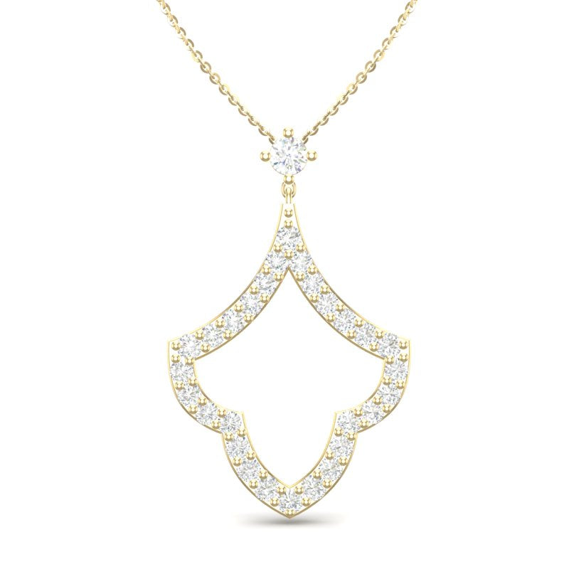 14K Gold Teardrop Diamond pendant - Abtin & Company 