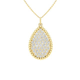 14K Diamond Pear Shaped Pendant/Diamond Tear-drop Pendant - Abtin & Company 