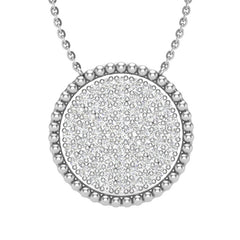14K Diamond Necklace In Round Pave. GGDP-111-D,  Pendant, Pendant, Belarino