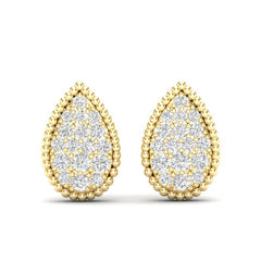 14k Gold Diamond Tear Drop Fashion Earring. GGDE-124-D,  Earring, Earring, Belarino