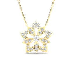 14K Gold Geometric Flower Diamond Pendant. GGDP-108-D,  Pendant, Pendant, Belarino