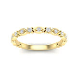 14k Gold Diamond Vintage Marquise Wedding Band Stackable Ring - Abtin & Company 