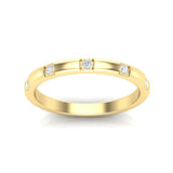 14k Gold Five Diamond Stackable Ring Wedding Band - Abtin & Company 