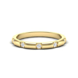 14k Gold Five Diamond Stackable Ring Wedding Band - Abtin & Company 