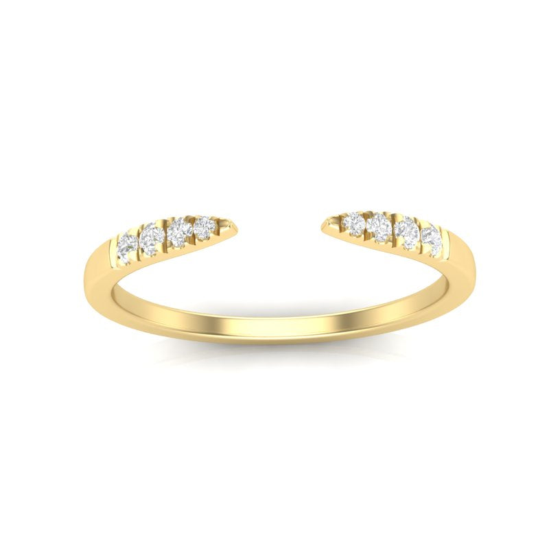 14k Gold Open Minimal Diamond Ring Stacking Band - Abtin & Company 