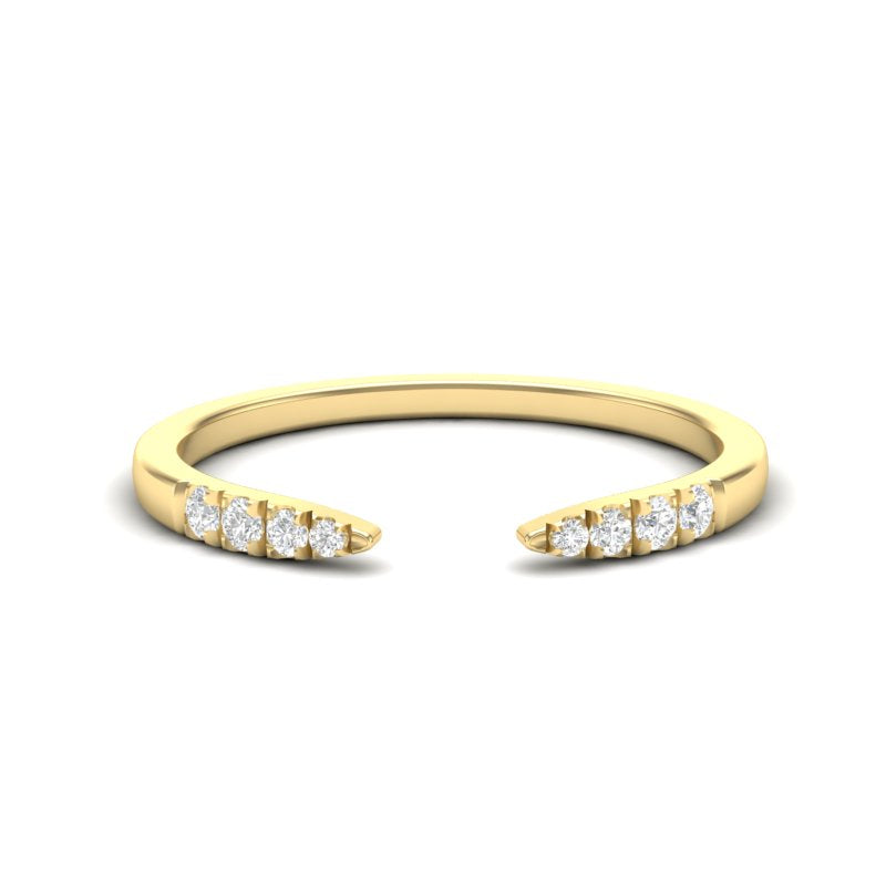 14k Gold Open Minimal Diamond Ring Stacking Band - Abtin & Company 