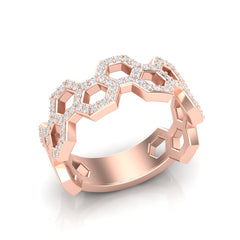 14k Gold Open Honeycomb Diamond Ring,  diamond ring, ABB-147-D, Diamond, Geometric diamond ring, honeycomb diamond ring, Rings & Stackable Bands, Belarino