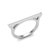 14k Gold Diamond Bar Ring Band - Abtin & Company 