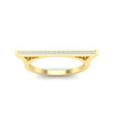 14k Gold Diamond Bar Ring Band - Abtin & Company 