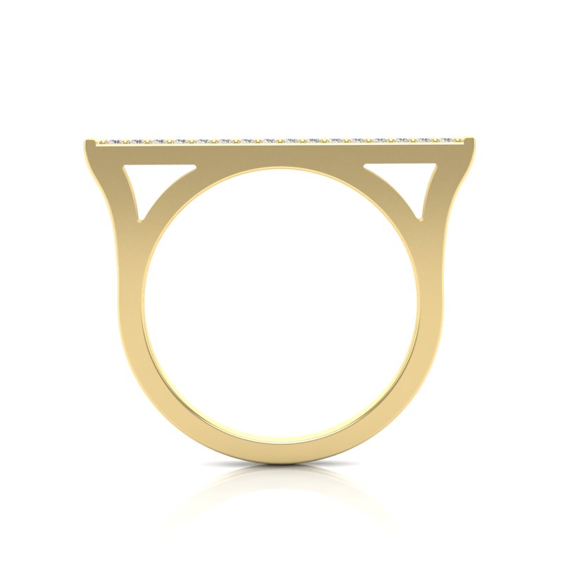 14k Gold Diamond Bar Ring Band - Abtin & Company 