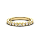 14k Gold Diamond Milgrain Bezel Stackable Ring Wedding Band - Abtin & Company 