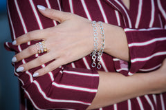 14K Gold Diamond Chain-Link Bracelet/Two-Tone Bracelet GGDBR-100.2C3-D,  Bracelet, Bracelet, Belarino