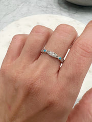 14K diamond and Turquoise Bead & Eye Ring ABB-374V1-TQD,  Color Stones, colorstone rings, Belarino