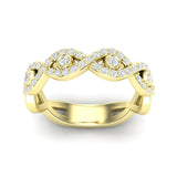 14k Gold Diamond Twist Stackable Ring Wedding Band - Abtin & Company 