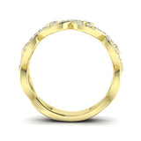 14k Gold Diamond Twist Stackable Ring Wedding Band - Abtin & Company 