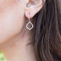 14k Gold Diamond Open Pear-shaped Drop Earring,  Earring, ABE-109.2-D, diamond drop earrings, Diamond Open Pear-shaped Drop Earring, Earring, Belarino