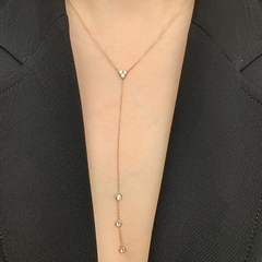 14K Gold Diamond Lariat Necklace/Diamond Y-Necklace GGDN-119-D,  Necklace, Necklace, Belarino
