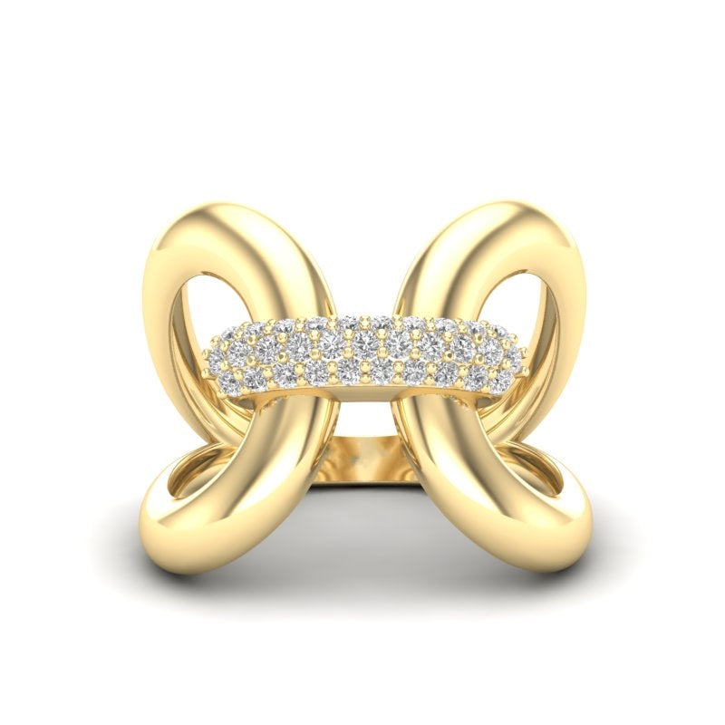 14K Gold Luxe Papillon Diamond Ring - Abtin & Company 