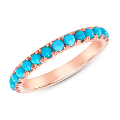 14K Gold Turquoise Stackable Band. GGDB-253.5-TQF,  Color Stones, Color Stones, Belarino