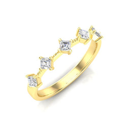14K Asscher-cut Diamond Wedding/Stackable Ring ABB-432/1-D,  diamond ring, Diamond, Belarino