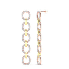 14k Gold Diamond Chain-Link Drop Earrings GGDE-103.2C5-D,  Earring, Earring, Belarino