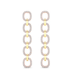14k Gold Diamond Chain-Link Drop Earrings GGDE-103.2C5-D,  Earring, Earring, Belarino
