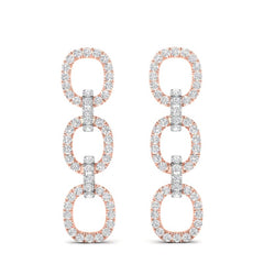 14k Gold Diamond Chain-Link Drop Earrings GGDE-102.3C6-D,  Earring, Earring, Belarino