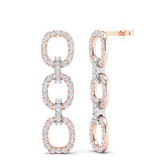14k Gold Diamond Chain-Link Drop Earrings GGDE-102.3C6-D,  Earring, Earring, Belarino