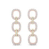 14k Two-toned Gold Diamond Chain-Link Drop Earrings - Abtin & Company 