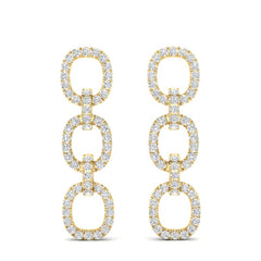 14k Gold Diamond Chain-Link Drop Earrings GGDE-102.3Y-D,  Earring, Earring, Belarino