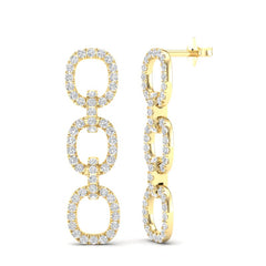 14k Gold Diamond Chain-Link Drop Earrings GGDE-102.3Y-D,  Earring, Earring, Belarino