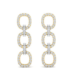 14k Gold Diamond Chain-Link Drop Earrings GGDE-102.3C3-D,  Earring, Earring, Belarino