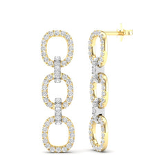 14k Gold Diamond Chain-Link Drop Earrings GGDE-102.3C3-D,  Earring, Earring, Belarino